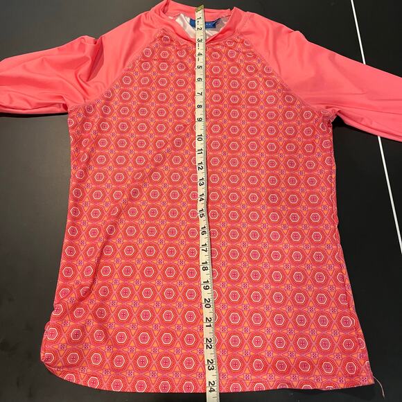 Cabana Life Women's Pink Tile Rashguard Swim Shirt Size S Swim Summer - Picture 5 of 6